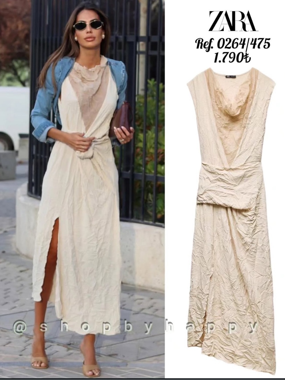 Zara Cream Backless Dress small